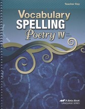 Abeka Vocabulary, Spelling, &amp; Poetry IV Teacher&#39;s Key 5th Edition - £15.72 GBP