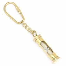 Halloween Brass Sand Timer Necklace Key Ring Maritime Nautical Keychain ... - £15.08 GBP