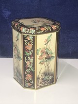 Vintage Meister Tin - Made in Brazil - 5&quot; Height  x 3-1/2&quot; Square Floral... - £6.01 GBP