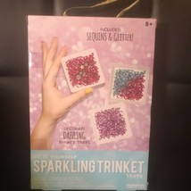 Do It Yourself Sparkling Trinket Trays kit Everything You Need Sequins &amp;... - $4.99