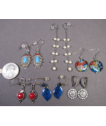 Fashion Earring Lot 6 qty Pierced Costume Faux Variety Live Auction Give... - $10.77