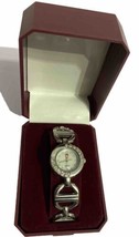 Swiss City Ladies Round Gems Silver Tone Wristwatch With Box vtd - £14.60 GBP