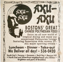 1989 Axu Axu Polynesian Restaurant Advertisement Boston Food Vintage DWJJ15 - $19.99