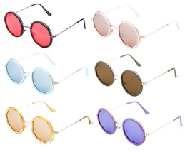 Slim Round Circle Hippie Geometric Octagon Sunglasses Retro Designer Fashion Nwt - £7.15 GBP