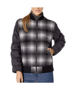 SMARTWOOL IBERA BOMBER WOMENS JACKET, Size Medium, Black Gray Plaid, EXC... - $83.22