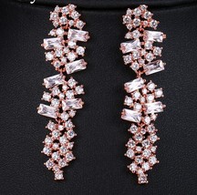 EMMAYA Fashion Rhinestone Leaf Zircon Earrings Women Wedding Jewelry Geometric E - £18.30 GBP