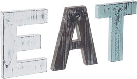Mygift Wall Mounted Multicolored Solid Wood Letter EAT Cutout Block Wall Sign - £12.62 GBP