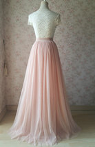 Blush Pink Maxi Tulle Skirt Wedding Bridesmaid Custom Plus Size Tulle Skirt image 7