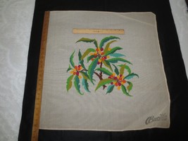 BUCILLA Pre-Worked TROPICAL PLANT/LEAVES w/Berries  NEEDLEPOINT CANVAS -... - £31.98 GBP