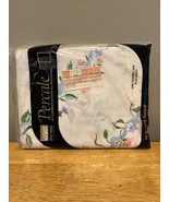 Vintage Percale Double Flat Sheet Linens Floral Pattern Montgomery Ward - $548.80 MXN
