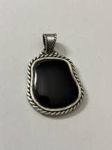 Vintage Sterling Silver Barse Black Onyx Pendant - $30.74
