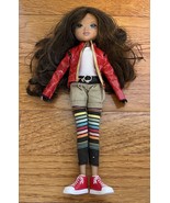 BRATZ DOLL 2009 Brown curly Hair brown eyes Outfit red high top shoes le... - £3.89 GBP