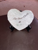 Enesco &quot;Love, Honor, Cherish&quot; 25th Anniversary Heart-Shaped Dish With Stand - £11.17 GBP