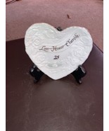 Enesco &quot;Love, Honor, Cherish&quot; 25th Anniversary Heart-Shaped Dish With Stand - £11.03 GBP