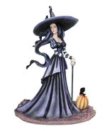 Amy Brown Halloween Pumpkin Gothic Ravenspell Crow Witch With Cane Figurine - $1,540.93 MXN