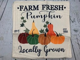 Fall Decorative Pillow Covers Pumpkin Patch Farm Truck Autumn 18x18in 4pc - £16.04 GBP