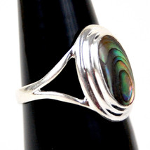 925 Sterling Fine Silver Abalone Shell Gemstone Ring Sz C-Z Women Gift RSP-1027 - £14.54 GBP
