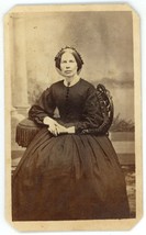 Antique CDV Circa 1860s Hart Beautiful Woman Mourning Dress Watertown, New York - £7.57 GBP