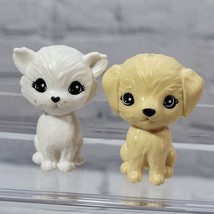 Barbie Dogs Lot of 2 Pets White and Tan Miniature Dollhouse Animals  - £9.33 GBP