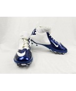 Mens Nike Superbad Pro Football Spikes cleats Lunarlon White Blue New 51... - $44.54