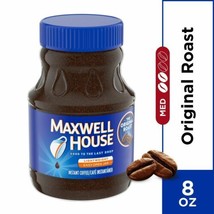 8 Ounce MAXWELL HOUSE INSTANT COFFEE ORIGINAL ROAST Jar 12 Count - £85.37 GBP