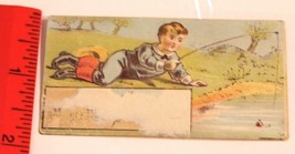 Victorian Trade Calling Card A Boy Fishing Wheeler &amp; Wilson Salem Oregon VTC 1 - £4.66 GBP