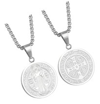 St Benedict Medal Necklace Bracelet Stainless Steel - $55.47 CAD