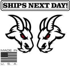 Red Eyes Glossy Black Angry Goat Custom Car Emblem Badge New - $35.05