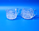 Early American Brilliant (ABP) Cut Glass Hobstar Pinwheel Creamer And Su... - $34.97