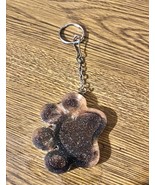 Handmade Resin Glitter Paw Print Keychain Key ring 2-4 Inches - $93.47 MXN