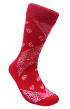 Red Bandana Design Socks Fun Novelty LEAF Republic One Size Fits Most So... - £7.53 GBP
