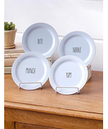 Set of Four (4) White ~ Melamine ~ Appetizer Plates ~ Yum ~ Nibble ~ Mun... - $44.45 CAD