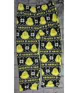 Dr. Suess The Grinch Plush Fleece XL Pajama Pants Lounge Green Yellow Black - £11.79 GBP
