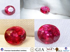 IGL Vivid Red Ruby, unheated, minor flaw, GIA premium handcrafted oval cut, mino - £413.15 GBP