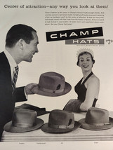 1956 Esquire Original Art Ad Advertisement Champ HATS - £8.46 GBP