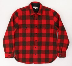 Wallace &amp; Barnes Wool Blend Flannel Shirt Mens Medium Red Buffalo Check ... - $46.43