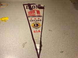 Lions Club International Chicago Illinois Banner Flag 14.5 inches long - £19.29 GBP