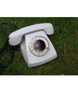 VINTAGE RARE SOVIET RUSSIAN USSR ROTARY DIAL PHONE GREY COLOR TAN-70 197... - $60.02 CAD