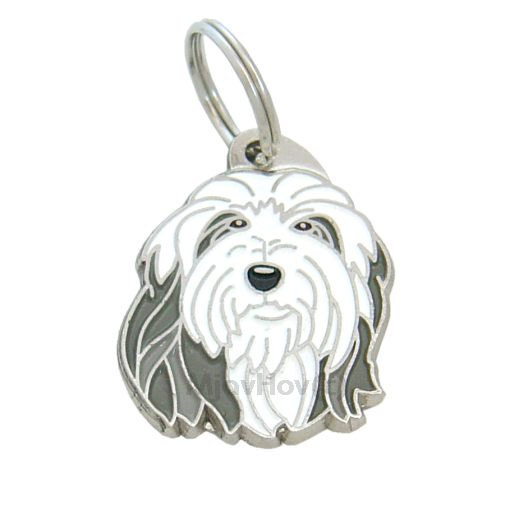 Personalised, stainless steel, breed pet tag, BEARDED COLLIE