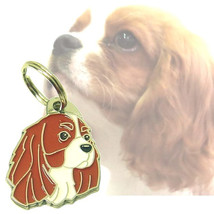 Dog name ID tag Cavalier king Charles spaniel, engraved (blenheim) - £17.15 GBP