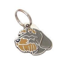 Breed pet tag, personalised, stainless steel, Wire-hired Dachshund - £16.87 GBP