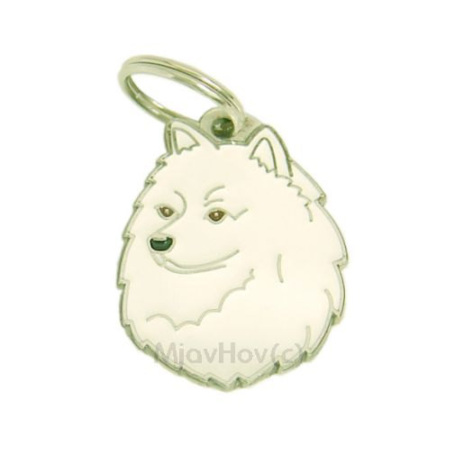Pet ID tag, custom engraved, Spitz