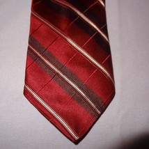 Tie Necktie Striped Red White 58&quot; All Silk DKNY Donna Karan New York - $9.99