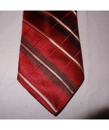 Tie Necktie Striped Red White 58&quot; All Silk DKNY Donna Karan New York - £7.82 GBP