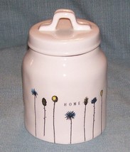 RAE DUNN HOME Stem WILDFLOWER-  7&quot; Tall Canister w/Lid  Magenta Home Decor - £11.69 GBP