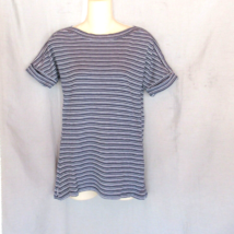 Talbots top tunic  Small navy white stripe lined boat neck short sleeves... - $14.65