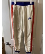 Nike Women&#39;s Sportswear Essential Fleece Pants (Cream/Red/Blue) Size M - $24.74