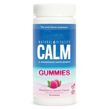 Natural Vitality Calm Anti-Stress Gummies, Magnesium, Raspberry-Lemon 50 CT..+ - £20.67 GBP