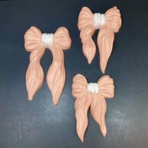 Vtg Homco 3 Plastic Pink Bow Ties Graduated Sizes Wall Hanging 1991 Nursery - $20.57