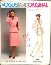 Uncut 1970s Size 10 Bust 32 ½ Balmain Jacket Skirt Pants Vogue 1601 Pattern - £11.93 GBP